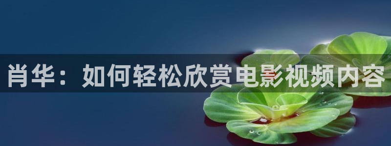 樱花视频一区：肖华：如何轻松欣赏电影视频内容